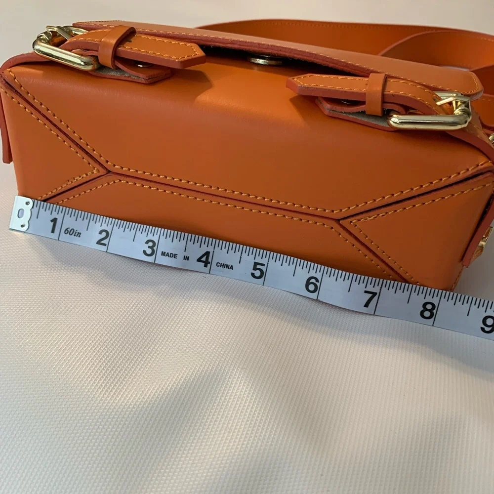 🔥HP🔥Bevini Modena genuine Italian leather orange purse - Picture 8 of 10